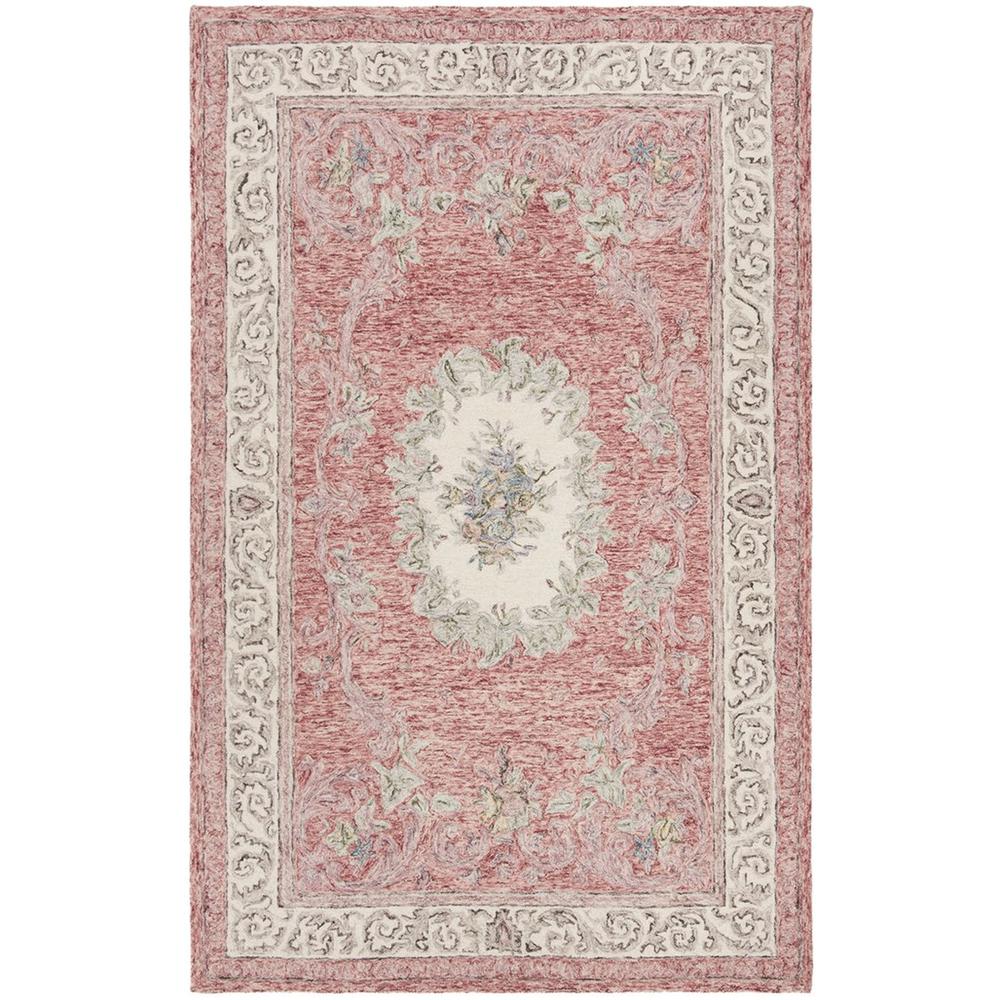 AUBUSSON, RED / IVORY, 8' X 10', Area Rug. Picture 1