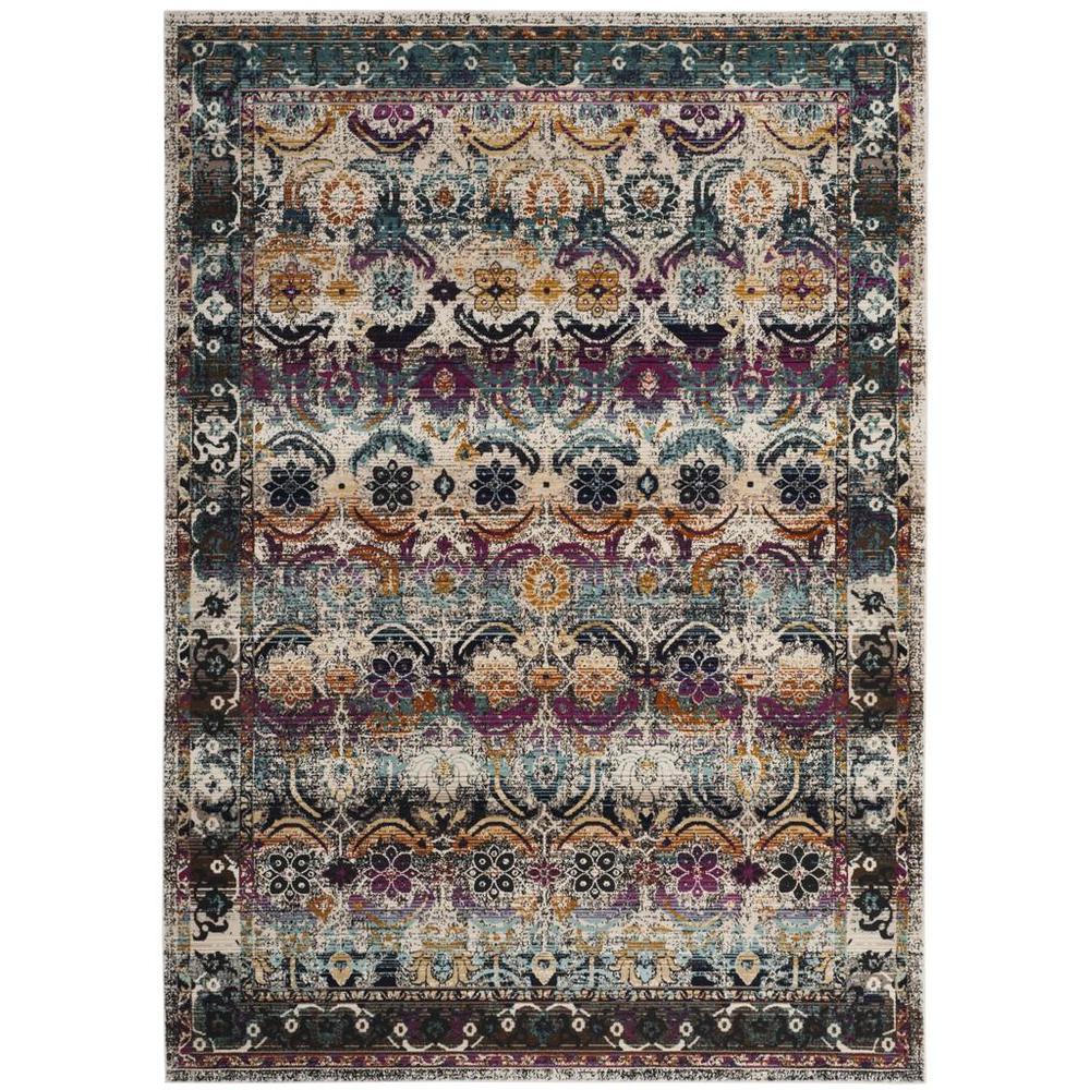 BALDWIN, CREAM / MULTI, 6'-7" X 9'-2", Area Rug. Picture 1