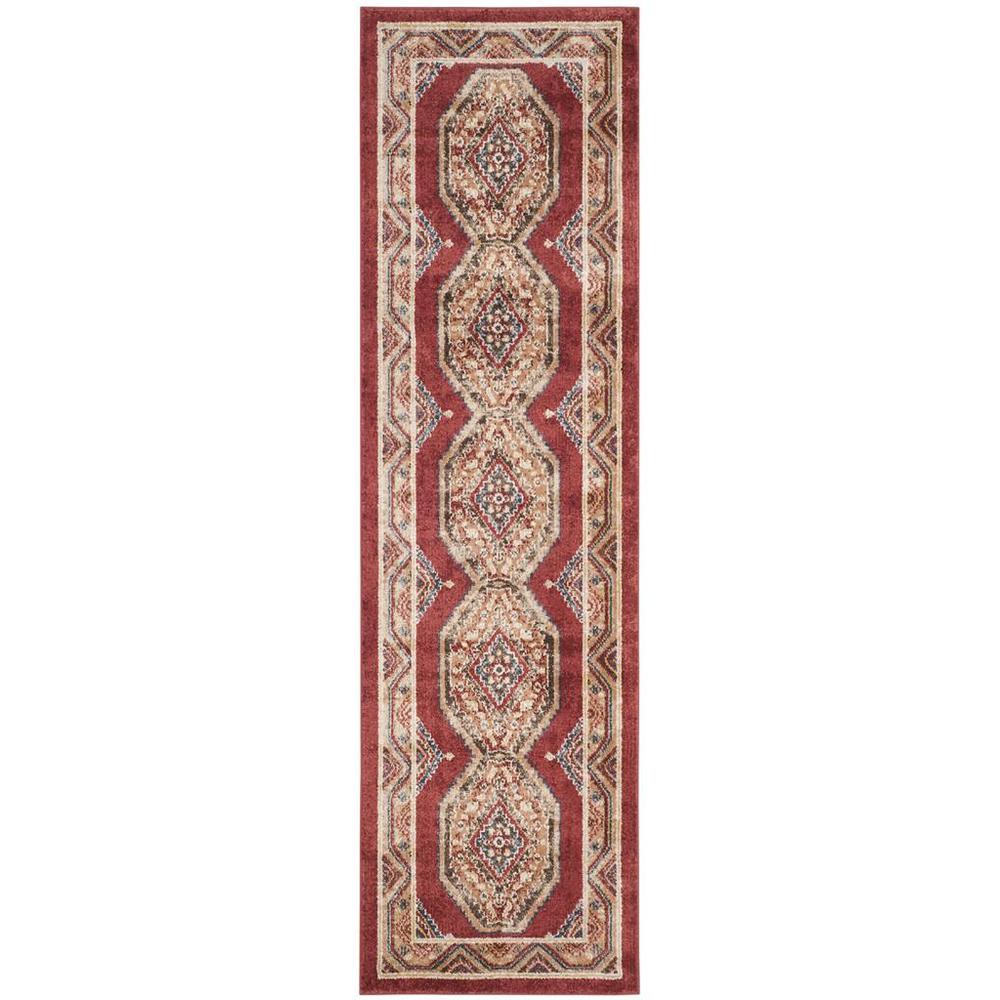 BIJAR, RED / RUST, 2'-3" X 6', Area Rug. Picture 1
