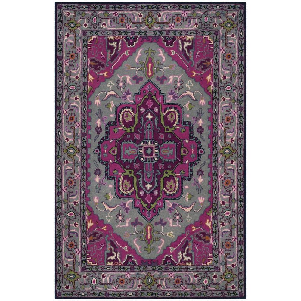 Bellagio, GREY / PINK, 4' X 6', Area Rug. Picture 1