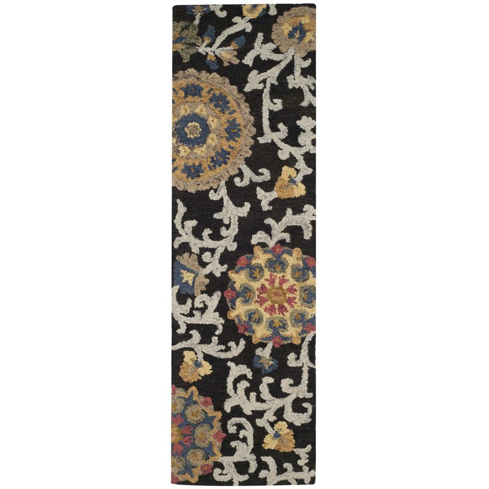 BLOSSOM, CHARCOAL / MULTI, 2'-3" X 8', Area Rug, BLM401A-28. Picture 1