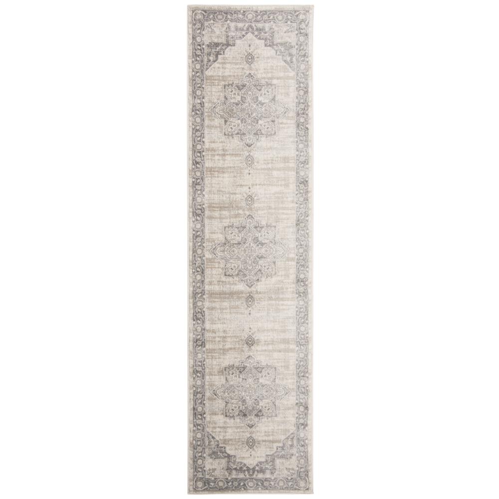 BRENTWOOD, Cream / Grey, 2' X 8', Area Rug. Picture 1