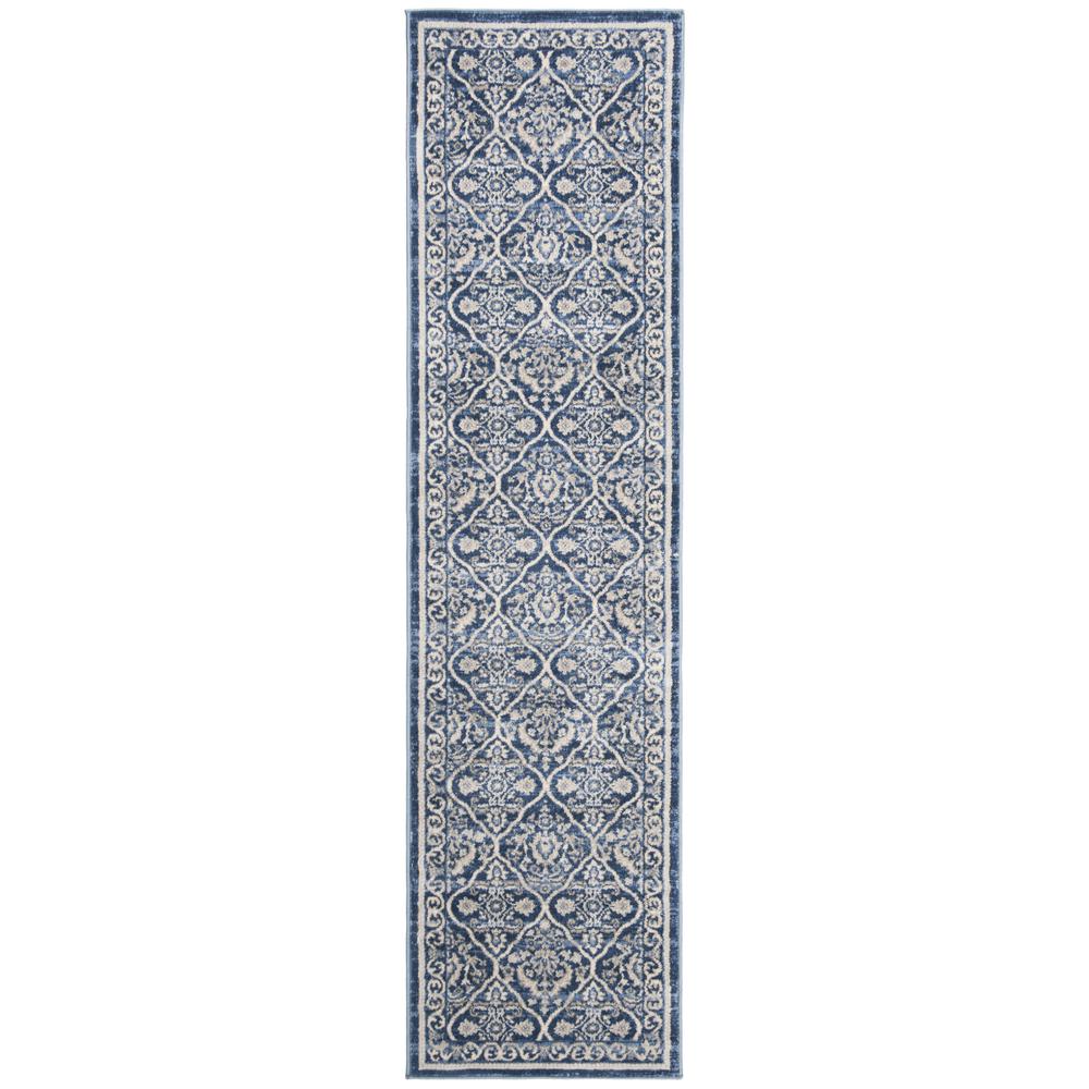 BRENTWOOD, NAVY / LIGHT GREY, 2' X 6', Area Rug, BNT870M-26. Picture 1