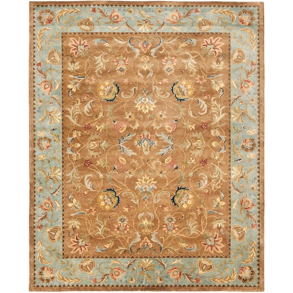 BERGAMA, BROWN / BLUE, 9' X 12', Area Rug. Picture 1