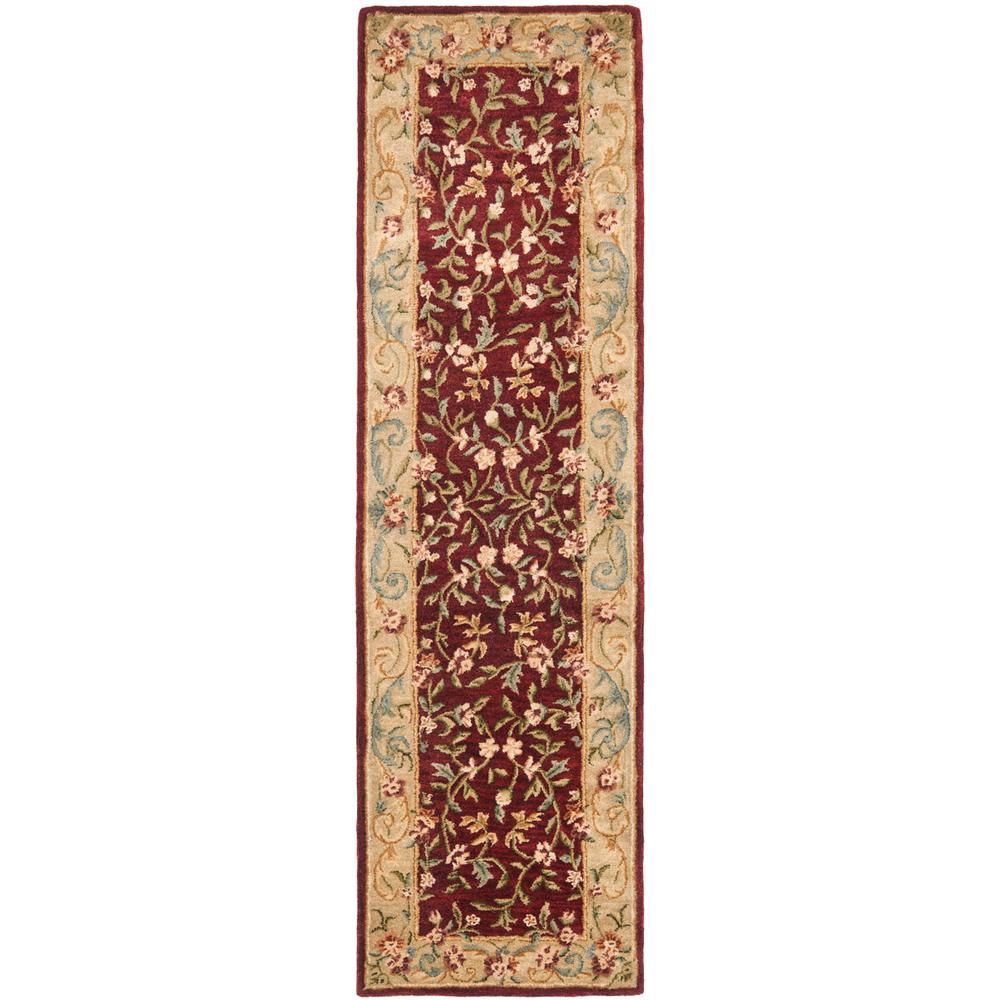 BERGAMA, RED / DARK BEIG, 2'-3" X 8', Area Rug. Picture 1