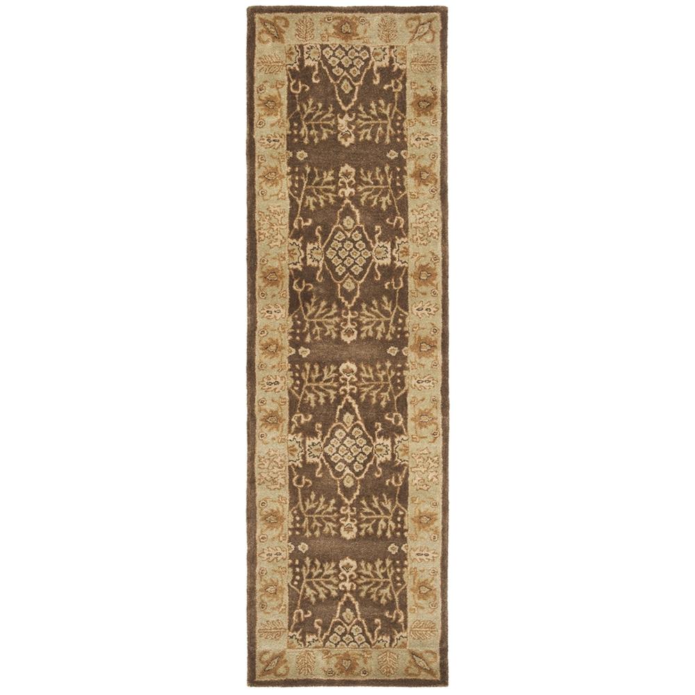 BERGAMA, BROWN / GREEN, 2'-3" X 8', Area Rug. Picture 1