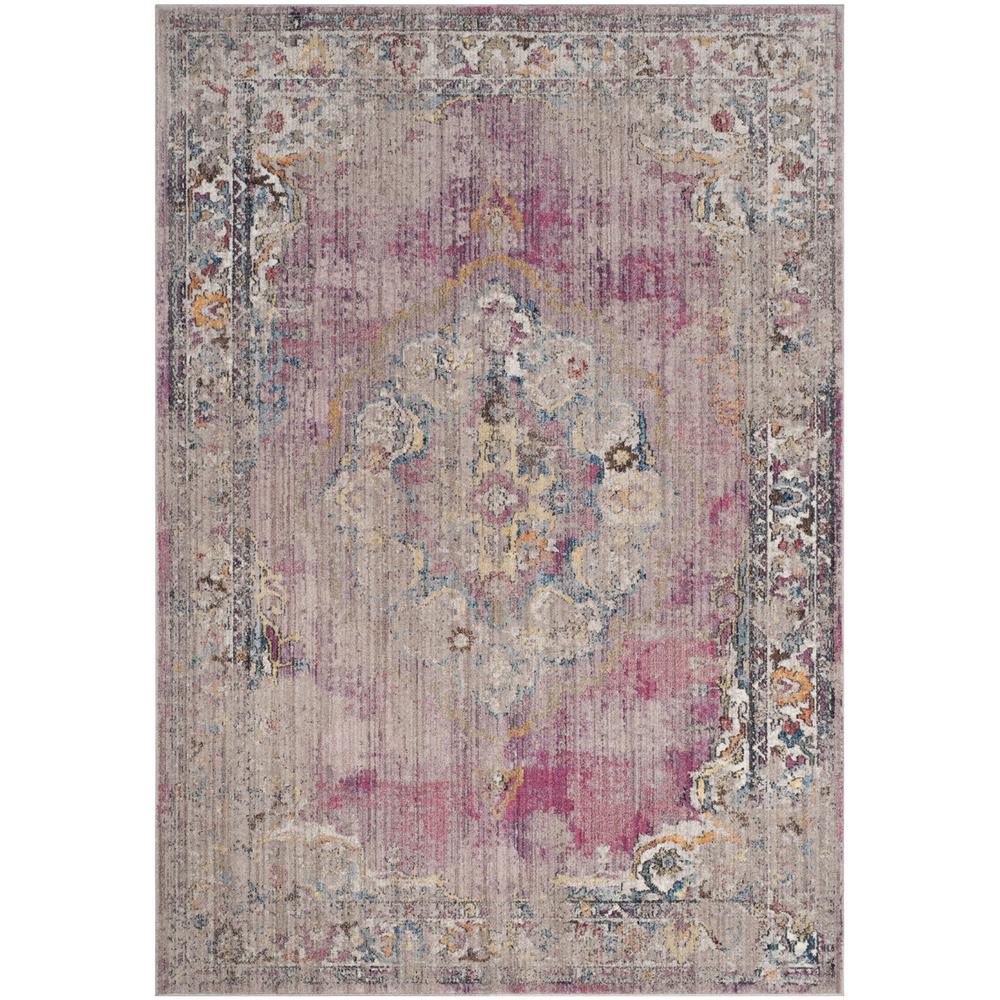 BRISTOL, FUCHSIA / LIGHT GREY, 6' X 9', Area Rug. Picture 1