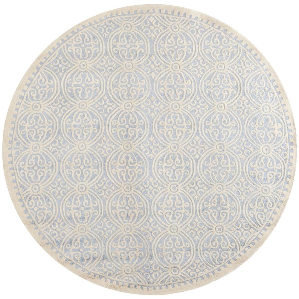 CAMBRIDGE, LIGHT BLUE / IVORY, 6' X 6' Round, Area Rug, CAM123A-6R. Picture 1