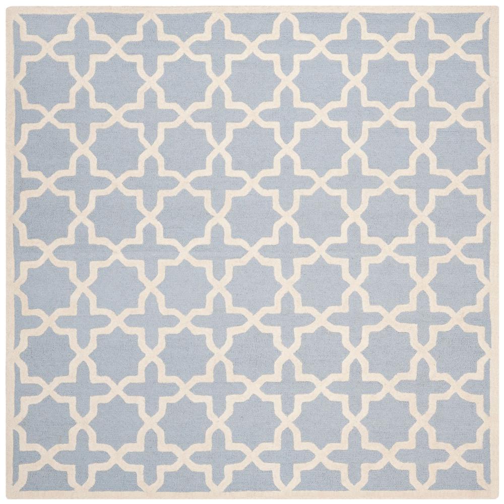 CAMBRIDGE, LIGHT BLUE / IVORY, 8' X 8' Square, Area Rug, CAM125A-8SQ. Picture 1