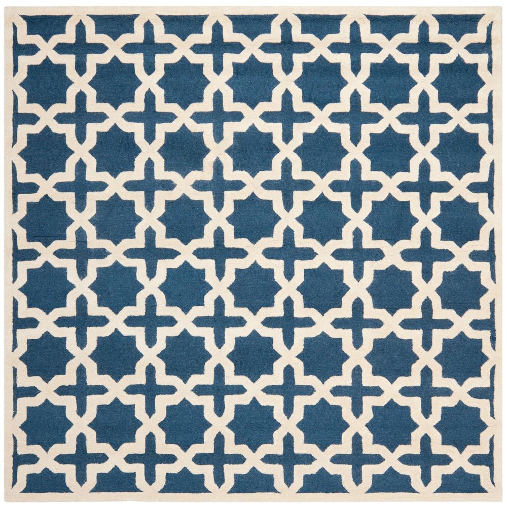CAMBRIDGE, NAVY BLUE / IVORY, 8' X 8' Square, Area Rug, CAM125G-8SQ. Picture 1