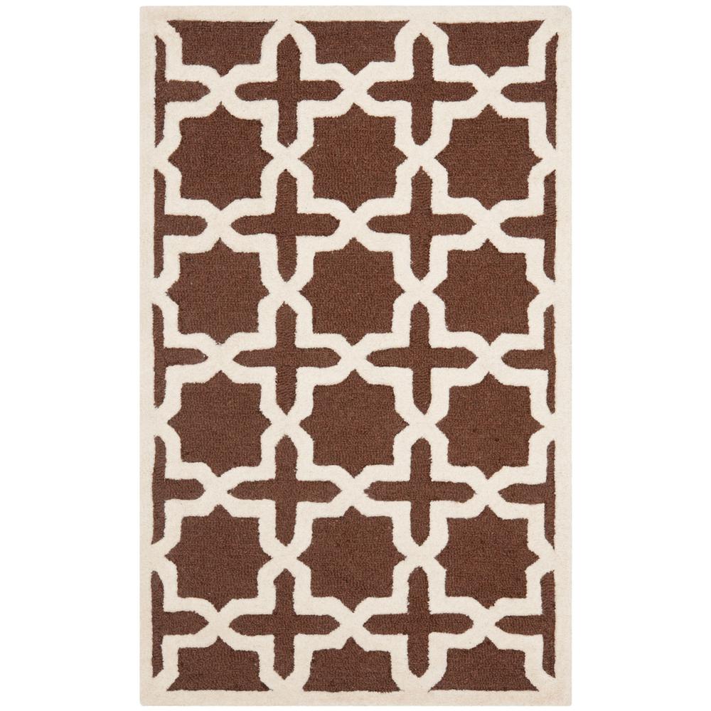 CAMBRIDGE, DARK BROWN / IVORY, 4' X 6', Area Rug, CAM125H-4. Picture 1