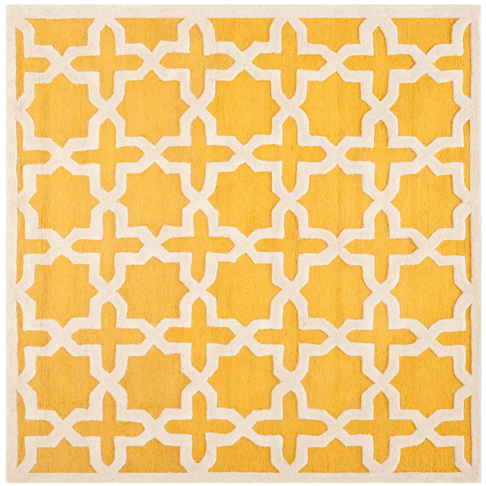 CAMBRIDGE, GOLD / IVORY, 6' X 6' Square, Area Rug, CAM125Q-6SQ. Picture 1