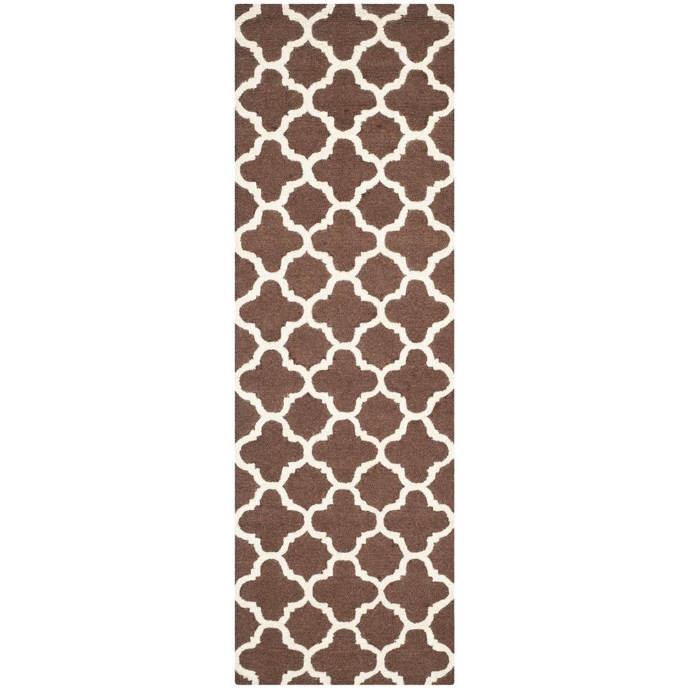 CAMBRIDGE, DARK BROWN / IVORY, 2'-6" X 6', Area Rug, CAM130H-26. Picture 1