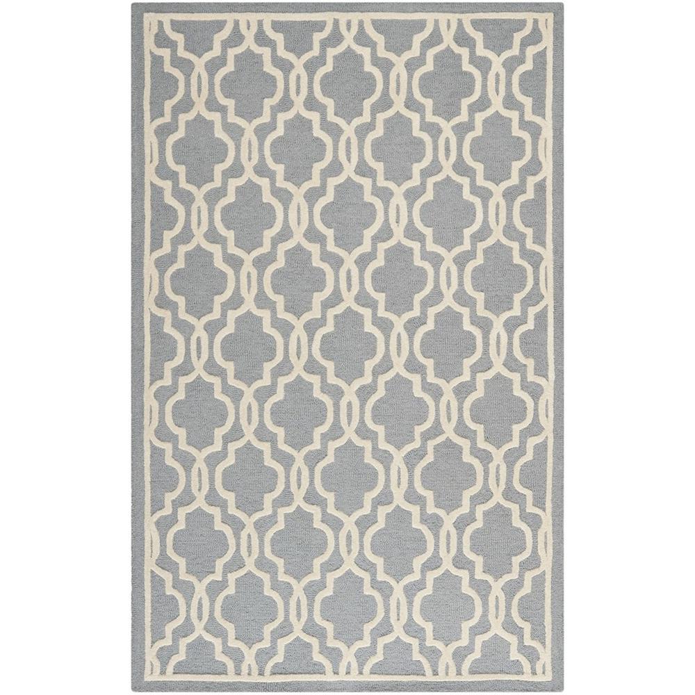 CAMBRIDGE, SILVER / IVORY, 6' X 9', Area Rug, CAM131D-6. Picture 1