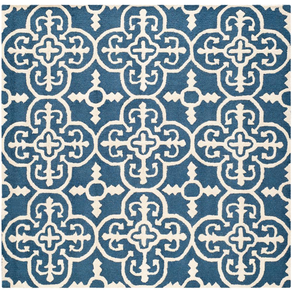 CAMBRIDGE, NAVY / IVORY, 8' X 8' Square, Area Rug, CAM133G-8SQ. Picture 1