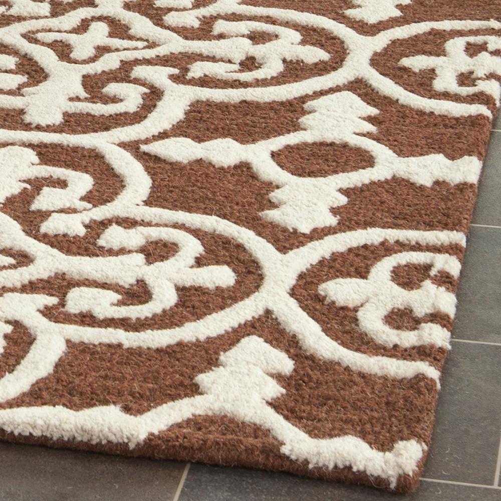 CAMBRIDGE, DARK BROWN / IVORY, 2'-6" X 6', Area Rug, CAM133H-26. Picture 1