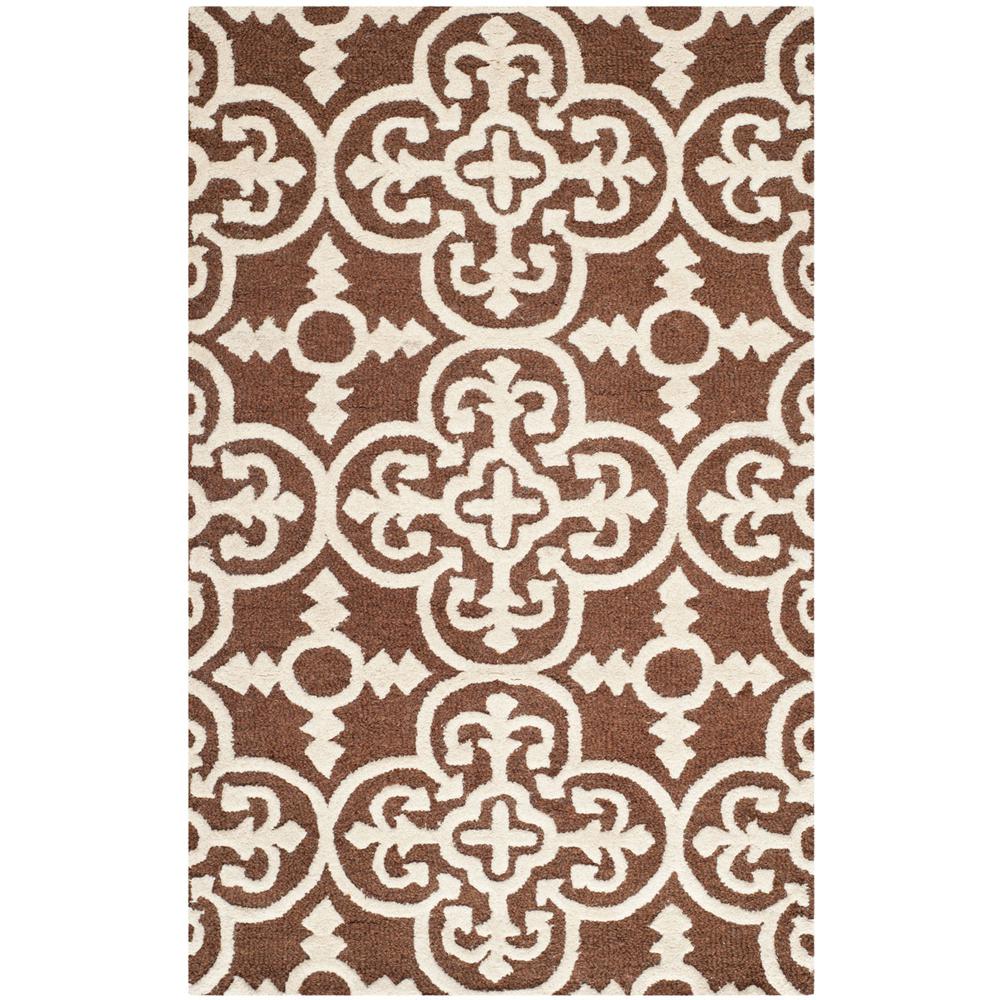 CAMBRIDGE, DARK BROWN / IVORY, 4' X 6', Area Rug, CAM133H-4. Picture 1