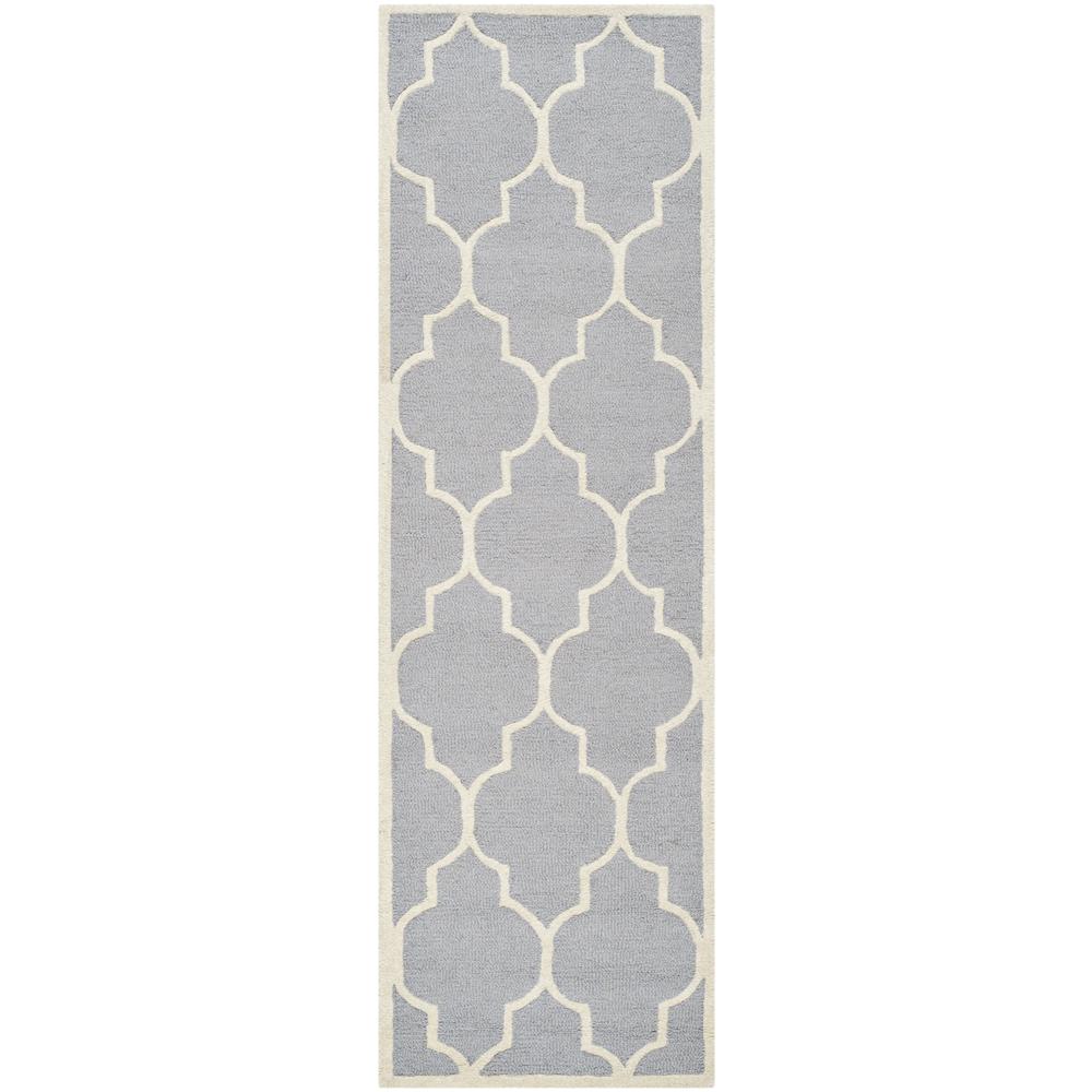 CAMBRIDGE, SILVER / IVORY, 2'-6" X 10', Area Rug, CAM134D-210. Picture 1