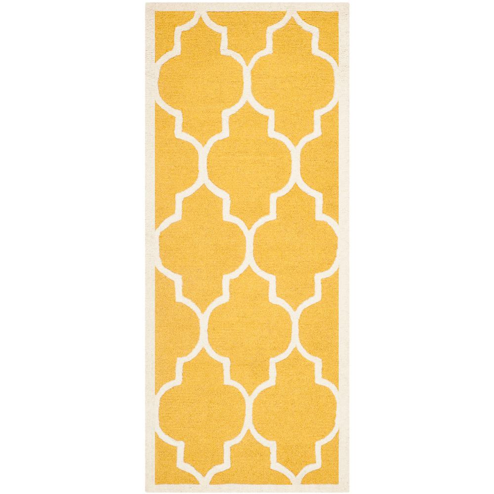 CAMBRIDGE, GOLD / IVORY, 2'-6" X 14', Area Rug, CAM134Q-214. Picture 1