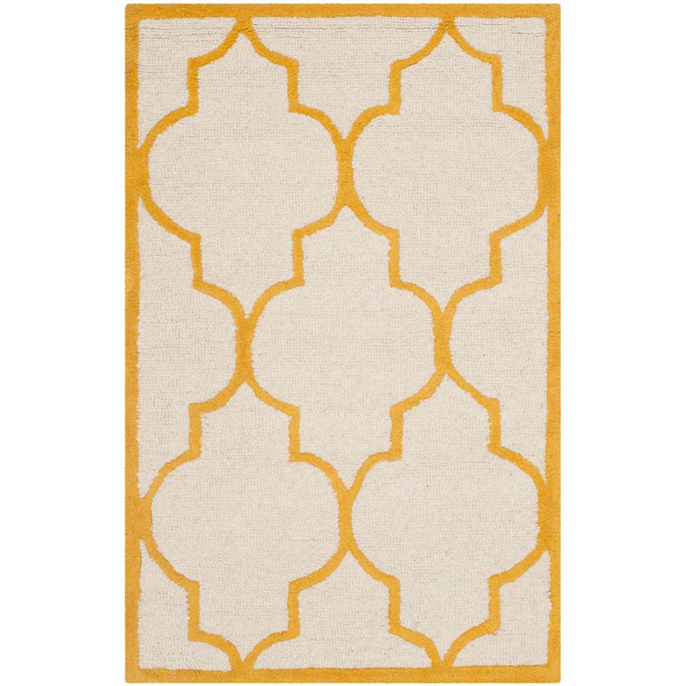 CAMBRIDGE, IVORY / GOLD, 2'-6" X 6', Area Rug, CAM134U-26. Picture 1