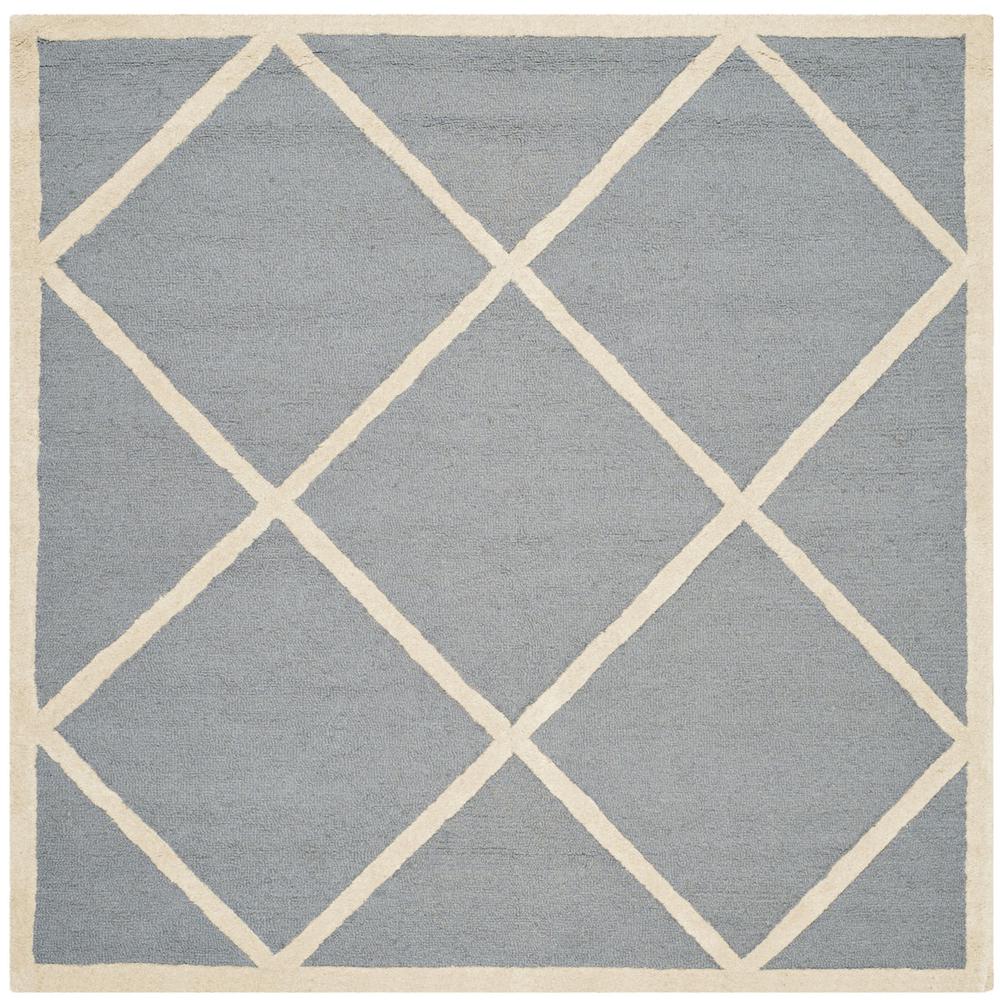 CAMBRIDGE, SILVER / IVORY, 8' X 8' Square, Area Rug, CAM136D-8SQ. Picture 1