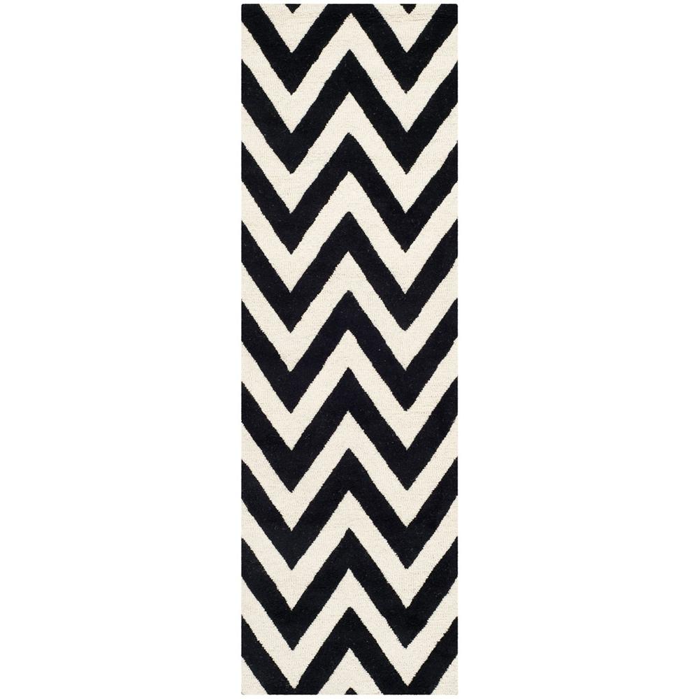CAMBRIDGE, BLACK / IVORY, 2'-6" X 14', Area Rug, CAM139E-214. Picture 1
