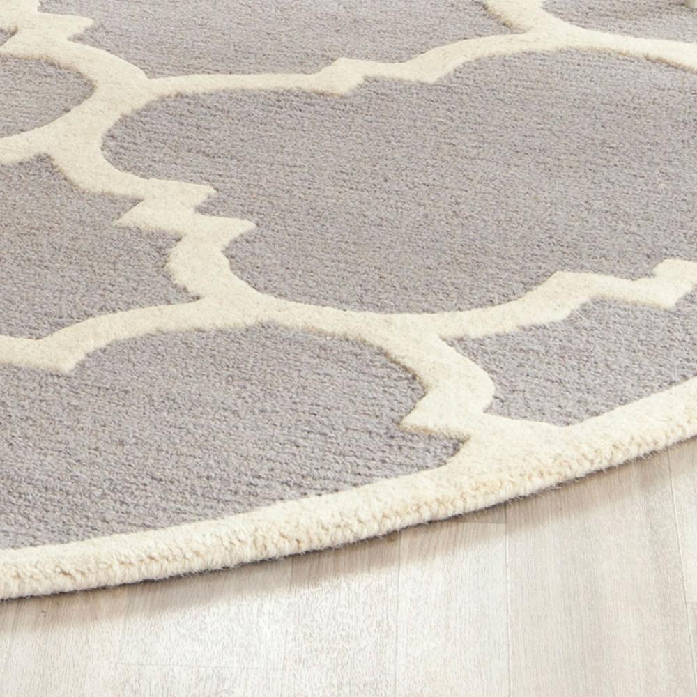 CAMBRIDGE, SILVER / IVORY, 8' X 8' Round, Area Rug, CAM140D-8R. Picture 1