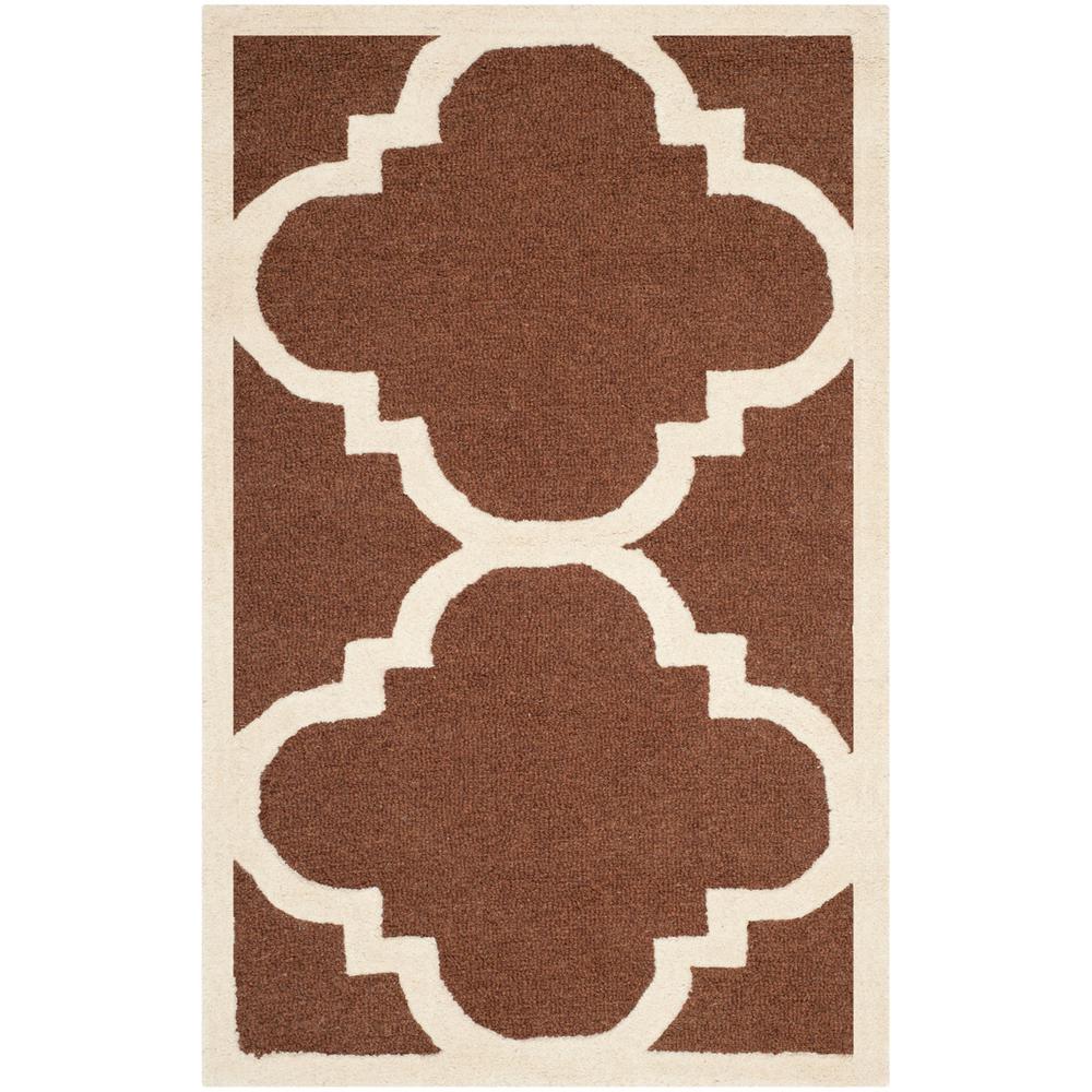 CAMBRIDGE, DARK BROWN / IVORY, 2'-6" X 4', Area Rug, CAM140H-24. Picture 1