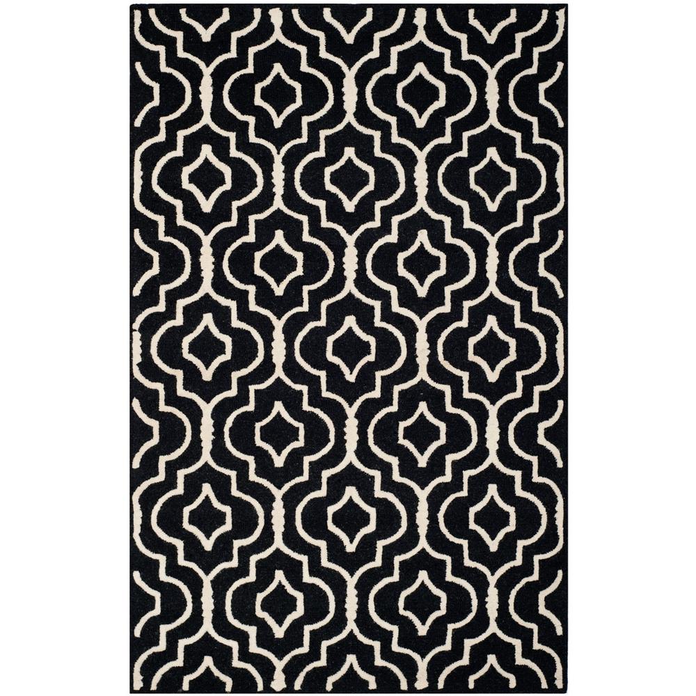 CAMBRIDGE, BLACK / IVORY, 6' X 9', Area Rug, CAM141E-6. Picture 1