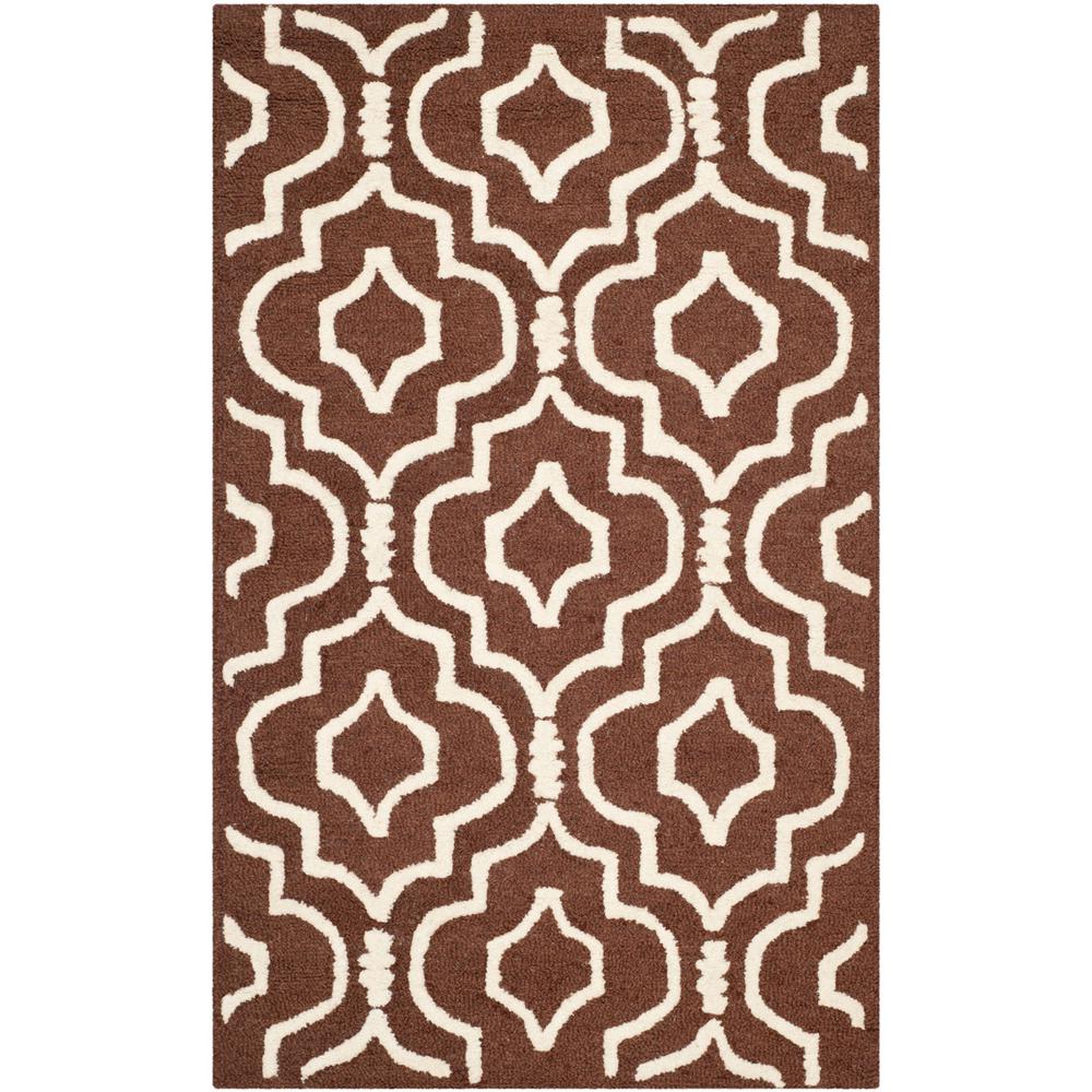 CAMBRIDGE, DARK BROWN / IVORY, 4' X 6', Area Rug, CAM141H-4. Picture 1