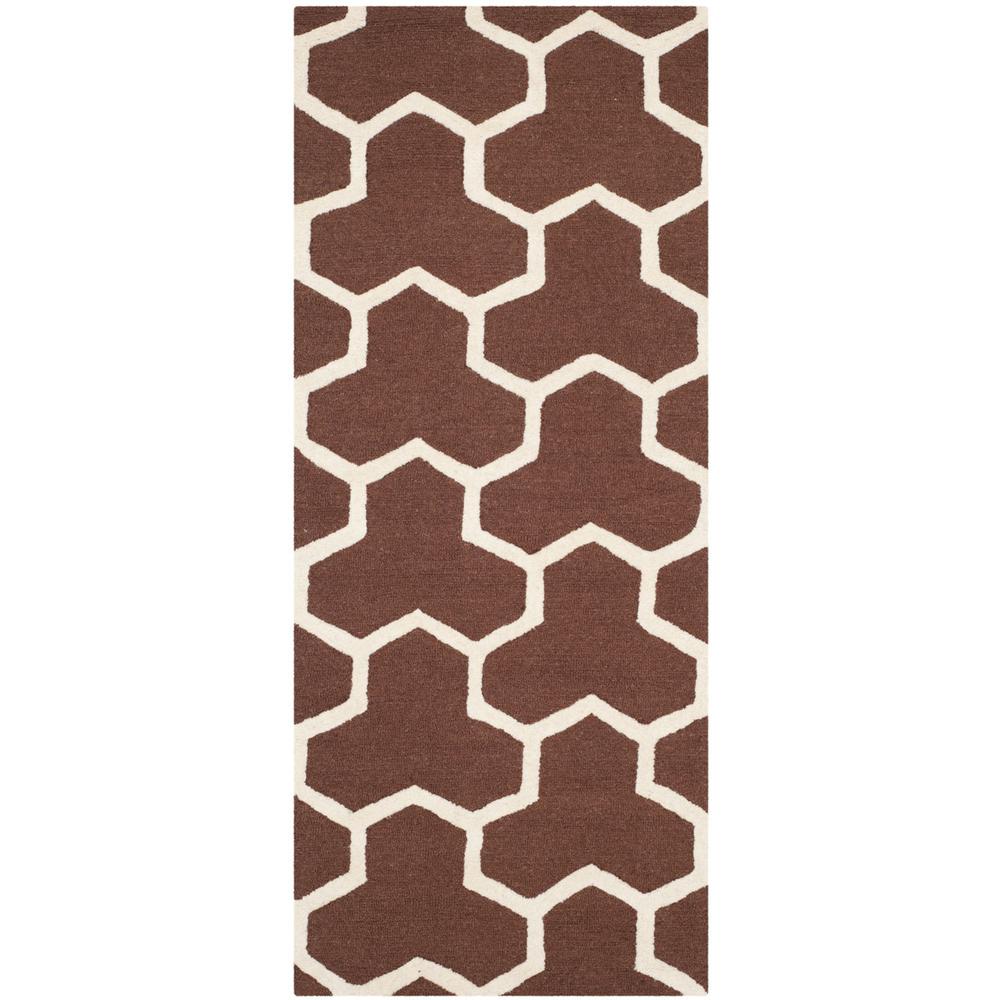 CAMBRIDGE, DARK BROWN / IVORY, 2'-6" X 6', Area Rug, CAM146H-26. Picture 1