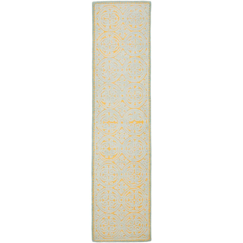CAMBRIDGE, BLUE / GOLD, 2'-6" X 14', Area Rug. Picture 1
