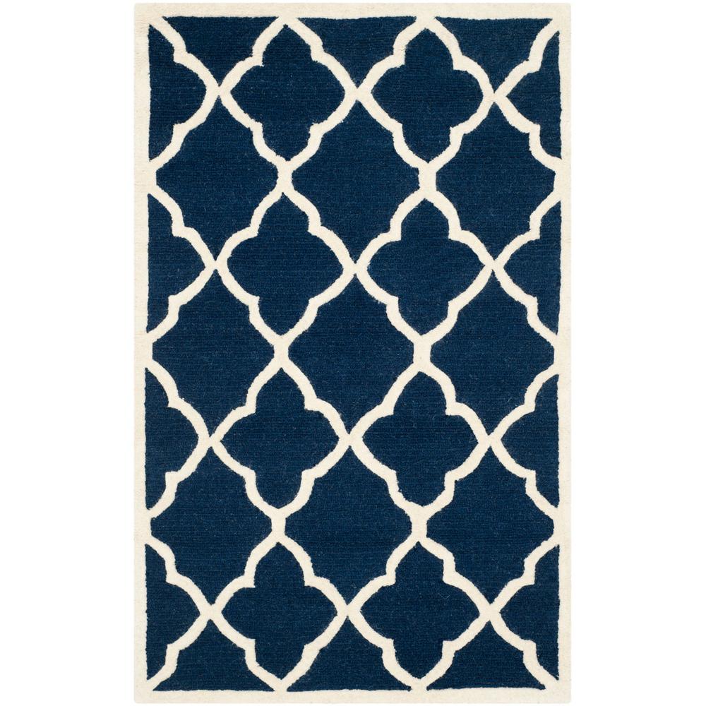 CAMBRIDGE, NAVY / IVORY, 4' X 6', Area Rug, CAM312M-4. Picture 1