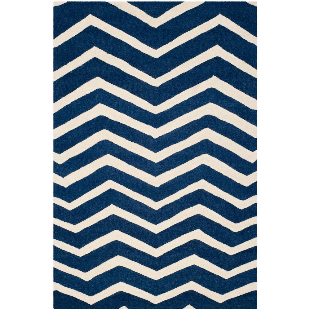 CAMBRIDGE, NAVY / IVORY, 6' X 9', Area Rug, CAM714M-6. Picture 1