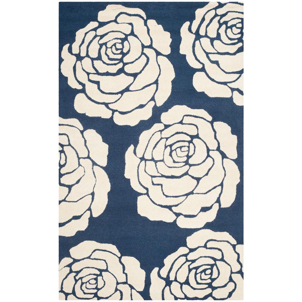 CAMBRIDGE, NAVY / IVORY, 6' X 9', Area Rug, CAM782M-6. Picture 1