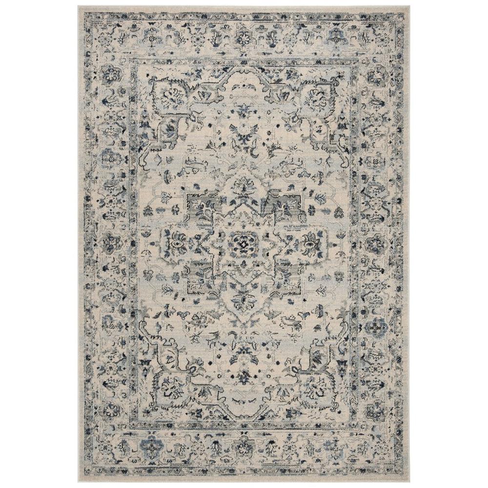 CHARLESTON, IVORY / LIGHT BLUE, 5'-3" X 7'-6", Area Rug. Picture 1