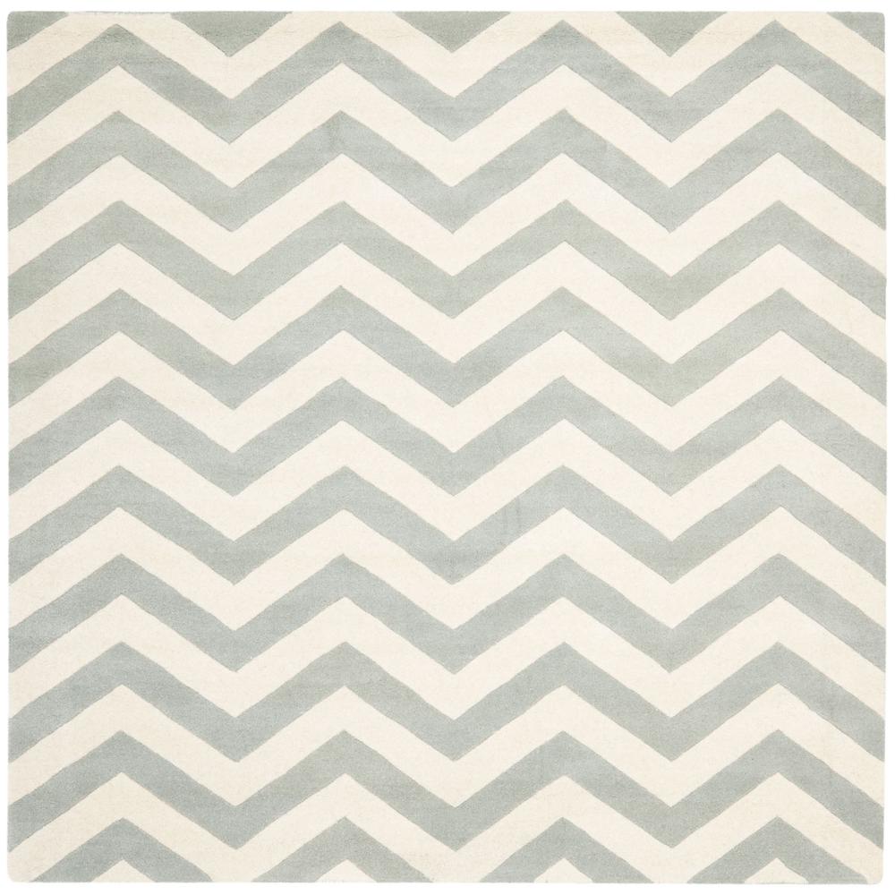 CHATHAM, GREY / IVORY, 8'-9" X 8'-9" Square, Area Rug, CHT715E-9SQ. Picture 1