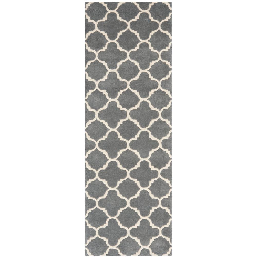 CHATHAM, DARK GREY / IVORY, 2'-3" X 7', Area Rug, CHT717D-27. Picture 1