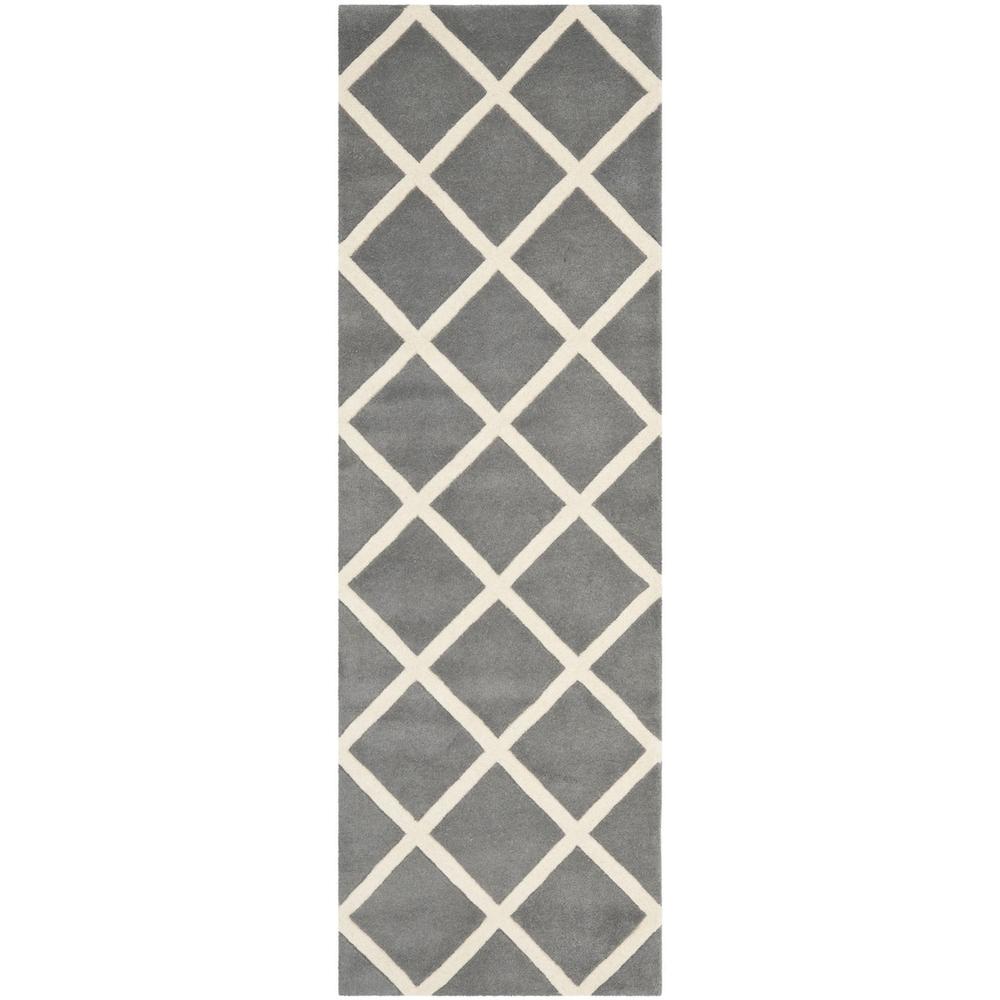 CHATHAM, DARK GREY / IVORY, 2'-3" X 9', Area Rug, CHT720D-29. Picture 1