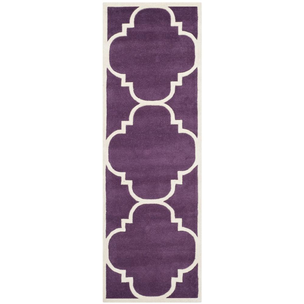 CHATHAM, PURPLE / IVORY, 2'-3" X 9', Area Rug, CHT730F-29. Picture 1