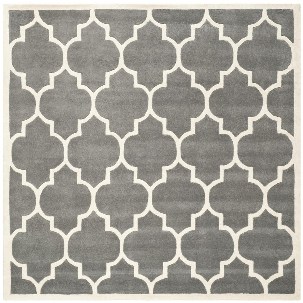 CHATHAM, DARK GREY / IVORY, 7' X 7' Square, Area Rug, CHT733D-7SQ. Picture 1