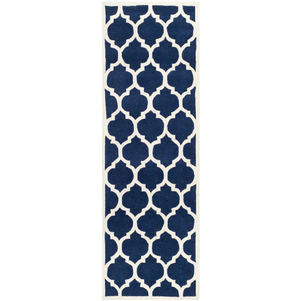 CHATHAM, DARK BLUE / IVORY, 2'-3" X 7', Area Rug, CHT734C-27. Picture 1