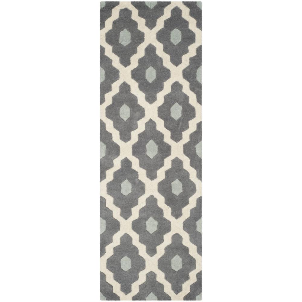 CHATHAM, IVORY / DARK GREY, 2'-3" X 9', Area Rug, CHT748D-29. Picture 1