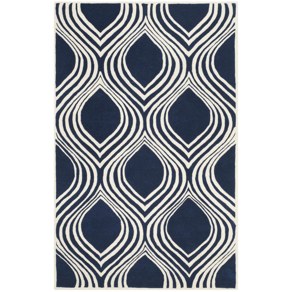 CHATHAM, DARK BLUE / IVORY, 6' X 9', Area Rug, CHT758C-6. Picture 1