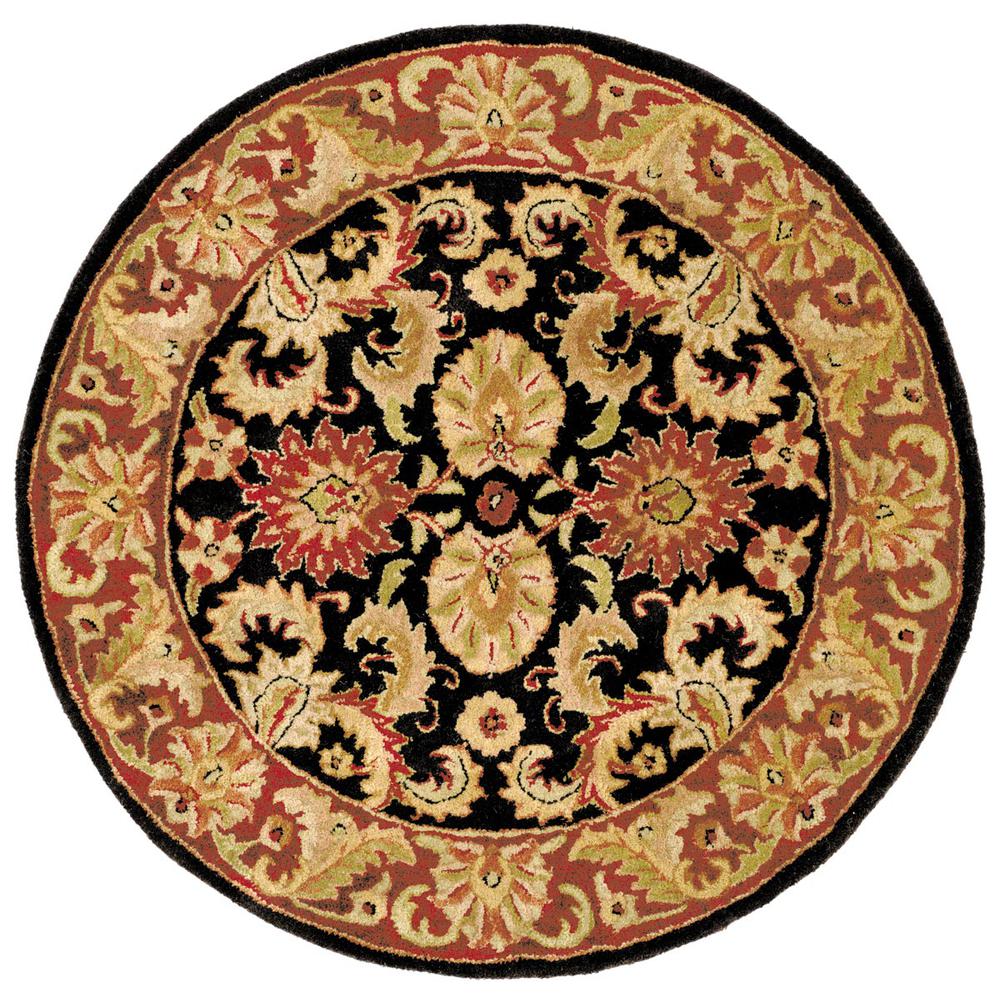 CLASSIC, BLACK / BURGUNDY, 8' X 8' Round, Area Rug. Picture 1
