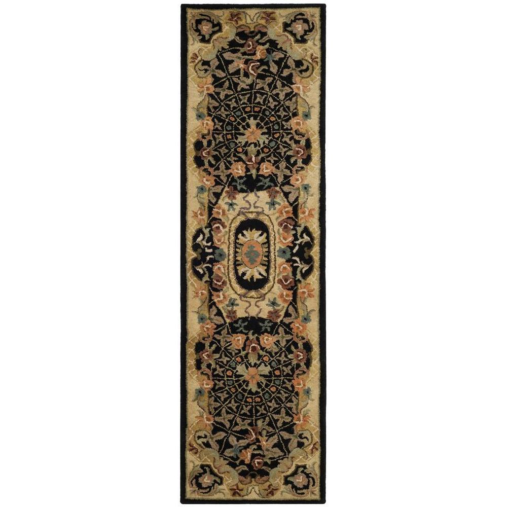 CLASSIC, BLACK / GOLD, 2'-3" X 8', Area Rug, CL304A-28. Picture 1