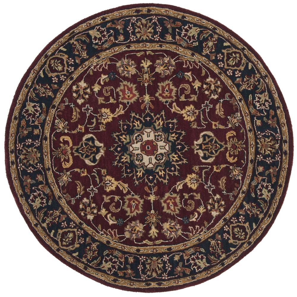CLASSIC, BURGUNDY / NAVY, 8' X 8' Round, Area Rug. Picture 1