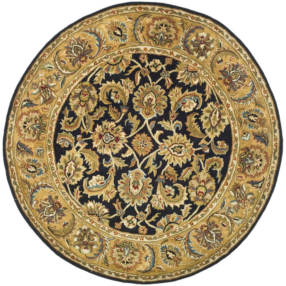CLASSIC, BLACK / GOLD, 6' X 6' Round, Area Rug, CL758B-6R. Picture 1