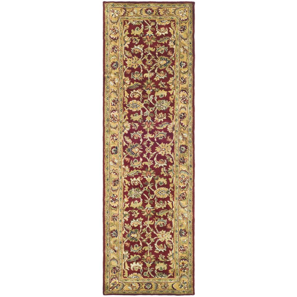 CLASSIC, RED / GOLD, 2'-3" X 8', Area Rug. Picture 1