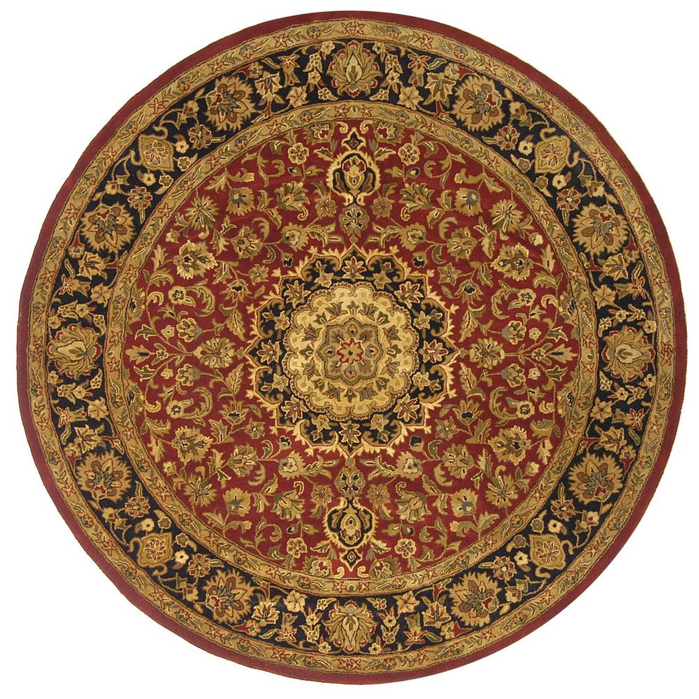 CLASSIC, RED / NAVY, 8' X 8' Round, Area Rug. Picture 1
